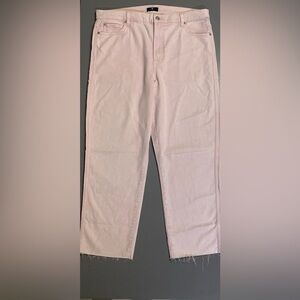 7 For All Mankind High Waist Cropped Straight Leg Jeans 34